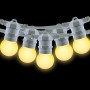 Lichterkette für den Außenbereich 10 Meter + 10 LED-Lampen E27 1W - IP44 - Warmweiß - weiß