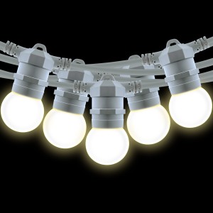 Lichterkette für den Außenbereich 10 Meter + 10 LED-Lampen E27 1W - IP44 - Warmweiß