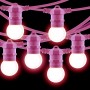 Lichterkette IP44 Außenbereich - 10 x 1W Leuchtmittel - rosa Leuchte