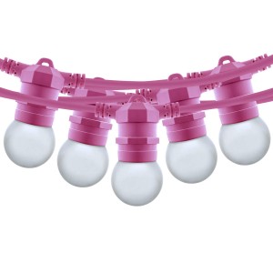 Lichterkette IP44 Außenbereich - 10 x 1W Leuchtmittel - rosa