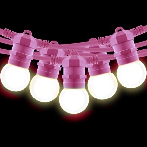 Lichterkette IP44 Außenbereich - 10 x 1W Leuchtmittel - pink