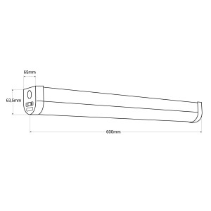 Hochleistungs LED CCT Balkenleuchte - 20W - 60cm - Langfeldleuchte - Abmessungen