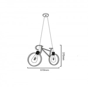 Fahrrad Pendelleuchte OLIVER - E27 Hängelampe, Dekoleuchte Abmessungen