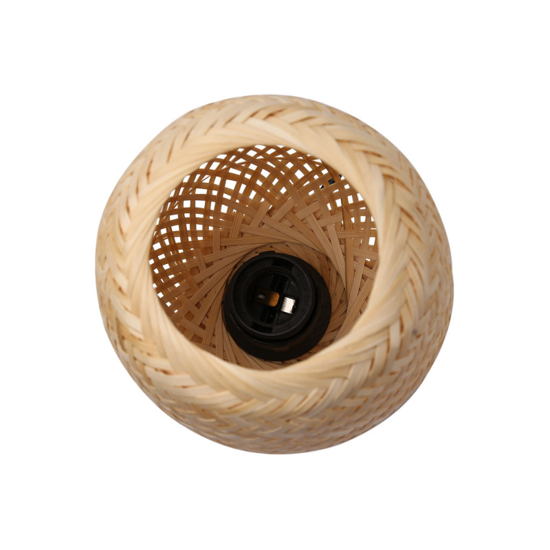 Tischleuchte „Ruka“ aus Korb und Holz - E27 - Leselampe aus Korbgeflecht