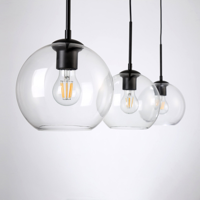 Dreifache Pendelleuchte „Merce“ aus Kristall - 3 x E27 - Hängelampe - Kristallkugel