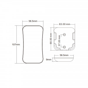 Fernbedienung für RGB/RGBW SPI IC-LED-Streifen - 1 Zone - RF 2,4G - Abmessungen