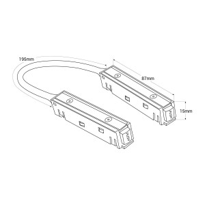 Eckverbinder für Magnetschienen 20 mm - Abmessungen