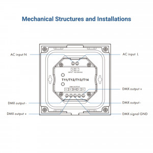 DMX Touch-Steuerung - 4 Zonen - CCT - LED Beleuchtung - output input