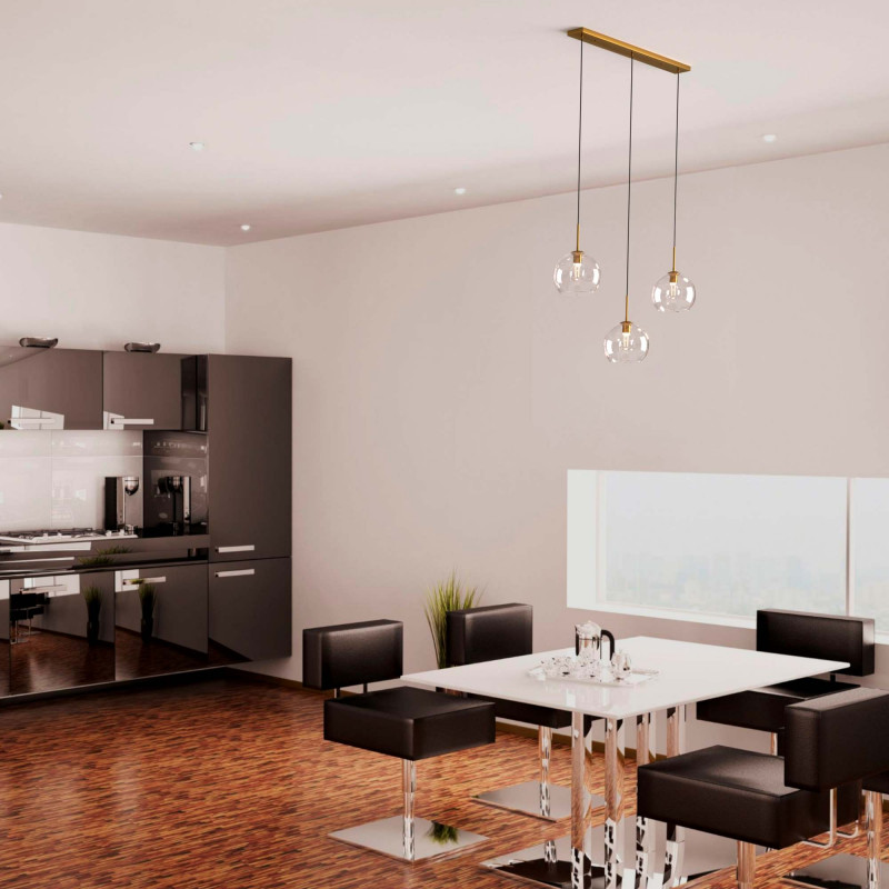 Dreifache Pendelleuchte „Merce“ aus Glas- 3 x E27 - Hängelampe - hochwertige höhenverstellbare Hängeleuchte Dreifache Pendelleuchte „Merce“ aus Glas- 3 x E27 - Hängelampe - hochwertige höhenverstellbare Hängeleuchte