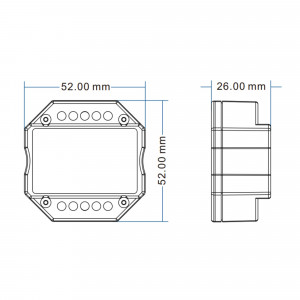 RGB/RGBW Splitter - SPI - 5-24VDC - LED Signalverteiler - Abmessungen