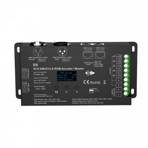 DMX512 Decoder 12-24V DC - 6A/Kanal - 5 Kanäle - OLED Display - LED Streifen