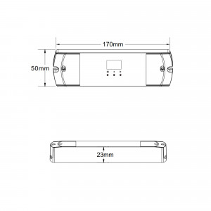 DMX512 Decoder 12-24V DC - 15A - 1 Kanal - DMX Signal - LED Streifen - Abmessungen