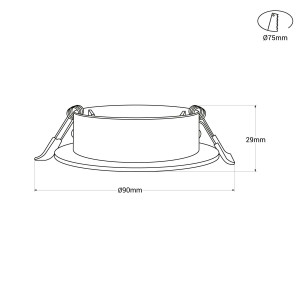 Schwenkbarer Downlight-Ring für GU10 / MR16 Leuchtmittel - Kardan - Abmessungen