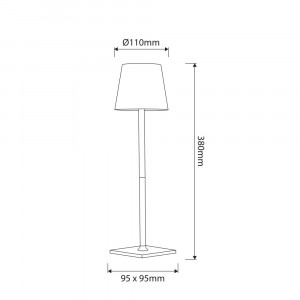 LED CCT kabellose Akkuleuchte „Laura“ - 1,5W - Touch – dimmbar - Abmessungen