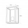 Außenwandleuchte „Glass House“ aus Aluminium - IP44 - E27 - Abmessungen