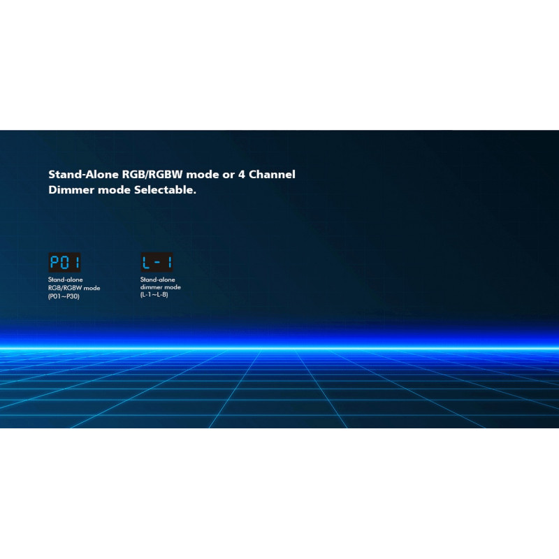 DMX512 Decoder 12-24V DC - 5A/Kanal - 4 Kanäle - Stand Alone Modus DMX512 Decoder 12-24V DC - 5A/Kanal - 4 Kanäle - Stand Alone Modus