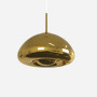 Design Pendelleuchte „Hugo“ Gold goldfarben - höhenverstellbar - Spiegellampe - gespiegelt