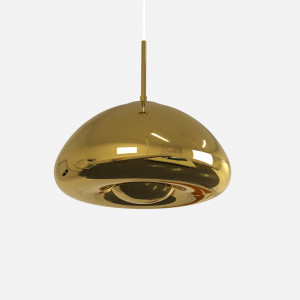 Design Pendelleuchte „Hugo“ Gold goldfarben - höhenverstellbar - Spiegellampe - gespiegelt
