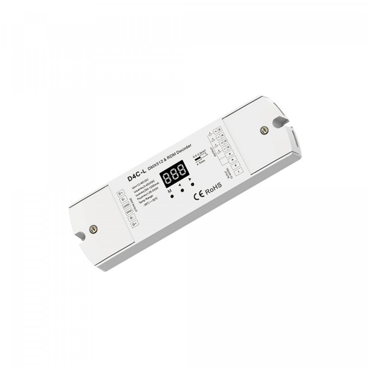 DMX512 Decoder 12-48V DC - 350-1200mA/Kanal - 4 Kanäle