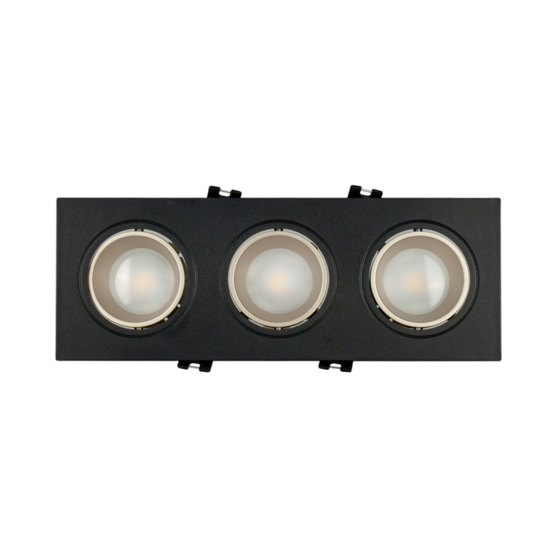 Schwenkbares Dreifach-Downlight GU10 / MR16 - Champagne Schwarz