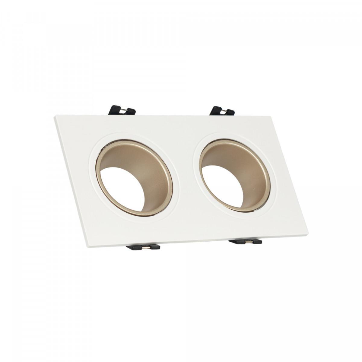 Quadratisches schwenkbares Doppeldownlight GU10 / MR16 - Low UGR - Ausschnitt 75 x 150 mm Kardan