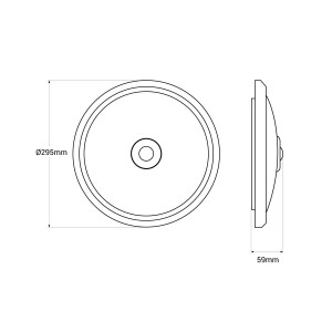 LED-Deckenleuchte mit PIR-Bewegungsmelder - 20W - Ø 30 cm - IP20 - Abmessungen