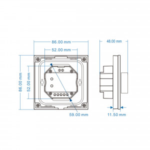 DMX Steuerung - Rad - 1 Zone - RGB - LED Beleuchtung steuern - Abmessungen