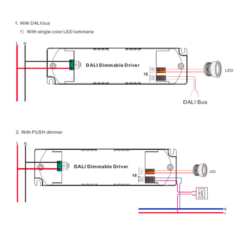Dimmbarer DALI-Treiber DT6 einfarbig 220-240V - Ausgang 6-42V DC - 100-700 mA - 12W - DALI 2 Kommunikation Dimmbarer DALI-Treiber DT6 einfarbig 220-240V - Ausgang 6-42V DC - 100-700 mA - 12W - DALI 2 Kommunikation