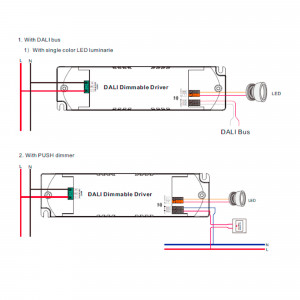 Dimmbarer DALI-Treiber DT6 einfarbig 220-240V - Ausgang 6-42V DC - 100-700 mA - 15W - DALI 2 Protokoll