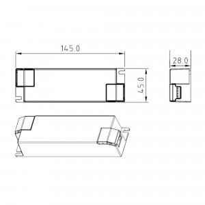 Dimmbarer DALI-Treiber DT6 einfarbig 220-240V - Ausgang 6-58V DC - 500-1400 mA - 45W - DALI 2 Steuerung