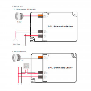 Dimmbarer DALI-Treiber DT6 einfarbig 220-240V - Ausgang 6-58V DC - 500-1500 mA - 65W - DALI 2 Kommunikation