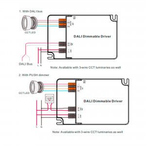 Dimmbarer DALI Treiber DT8 CCT 220-240V - Ausgang 6-54V DC - 500-1500 mA - 65W - DALI 2 Kommunikation