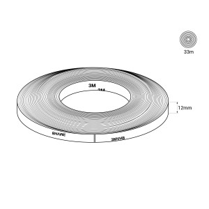 3M Klebeband für LED-Streifen 12 mm - Doppelseitig - IP67 - 33 Meter - Klebemontage - Abmessungen