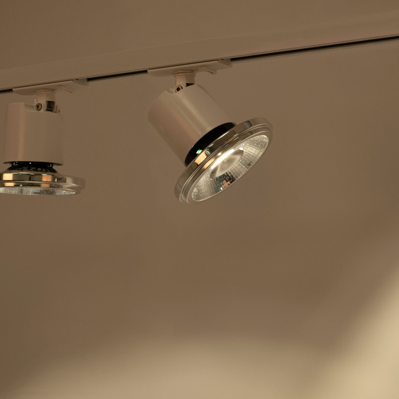 Schwenkbare und drehbare Lampe - 1 Phasen Schienenstrahler mit GU10 AR111 Fassung Schwenkbare und drehbare Lampe - 1 Phasen Schienenstrahler mit GU10 AR111 Fassung