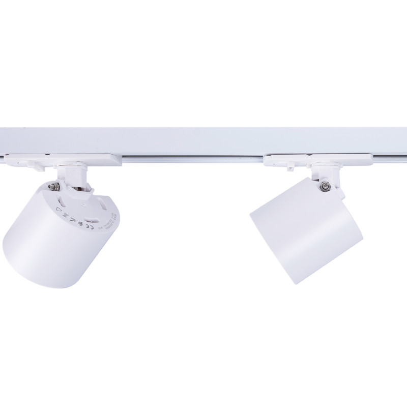 Drehbare und schwenkbare Schienenleuchte - Stromschienenstrahler für GU10 AR111 Sockel - weiß Drehbare und schwenkbare Schienenleuchte - Stromschienenstrahler für GU10 AR111 Sockel - weiß