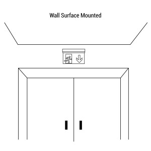 Dauerhafte Anbau-Notleuchte mit WC Piktogramm - Wand-Montage LED Sicherheitsleuchte