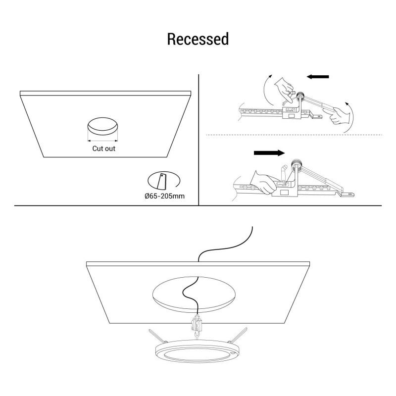CCT 18W runde LED-Deckenleuchte - einstellbare Einbauöffnung  - Einbaumontage CCT 18W runde LED-Deckenleuchte - einstellbare Einbauöffnung  - Einbaumontage