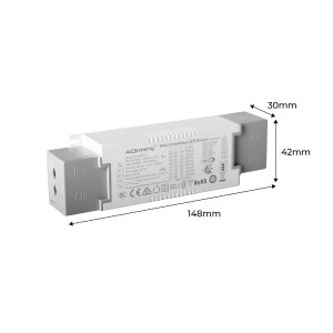LED Einbaupanel 60x60 cm - DALI dimmbar- 44W - UGR19 - Treiber Abmessungen