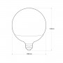 Dekorative LED Globe Lampe E27 G95 - 15W - Abmessungen