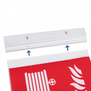 Dauerhafte Anbau-Notleuchte mit Löschschlauch-Piktogramm - LED Sicherheitsbeleuchtung Feuer Notsituation
