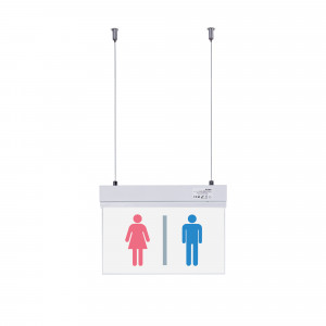 Dauerhafte Notleuchte mit WC Piktogramm - Pendelmontage - LED Sicherheitsbeleuchtung