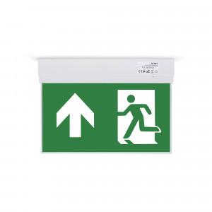 Dauerhafte Notleuchte mit „Pfeil nach oben“-Piktogramm – Pendelmontage - LED Sicherheitsbeleuchtung Acetat Schild