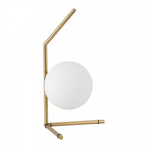 Tischleuchte „Octo“ mit Opalglaskugel - Inspiration FLOS IC - minimalistische Tischlampe