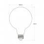 Deko LED Globo Lampe „Milky“- E27 G95 - 6W - 3000K - LED Leuchtmittel, Glühlampe, Milchglas, Abmessungen