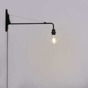Schwenkbare Wandleuchte „Pitt“ mit Kabel und Stecker / Inspiration „Petite Potence“ - E27 Wandlampe