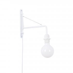 Schwenkbare Wandleuchte „Pitt“ mit Kabel und Stecker / Inspiration „Petite Potence“ - E27  Wandlampe in Weiß