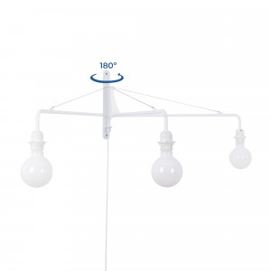 Schwenkbare Wandleuchte „Pitt“ mit Kabel und Stecker / Inspiration „Petite Potence“ - E27  Wandlampe in Weiß