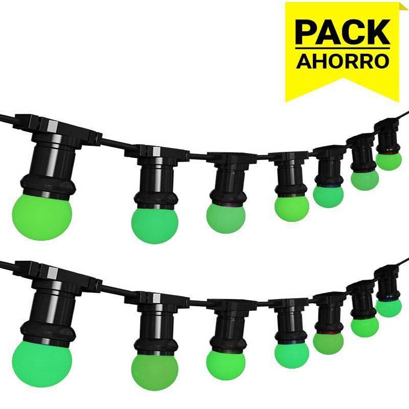 IP44 6,5m Outdoor-Girlande mit 10 Fassungen E27, schwarzes Kabel