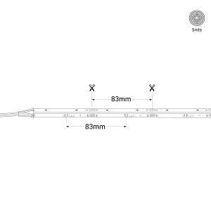 Smarter einfarbiger IC COB-LED-Streifen 24V DC - 12W/m - IP20 - 360 LEDs/m - kann alle 83mm gekürzt werden