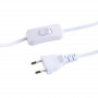 Lenkbare Wandleuchte „Logan“ mit Kabel und Stecker - E27 Fassung - Wandhalterung, mattweiß & mattschwarz - Schalter und Stecker